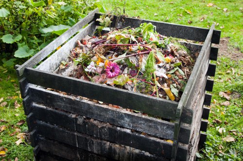Various types of construction waste materials